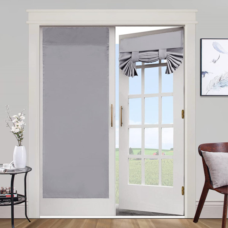 Latitude Run® Tricia Blackout Curtain For French Door Self Sticky Tie